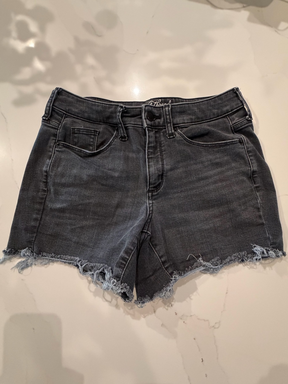 Universal Thread Dark Gray Frayed Hem Jean Shorts
